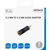 Ausinių adapteris DELTACO 6.3mm female - 3.5mm male, juodas / AD-2-K / R00180002