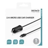 Automobilinis kroviklis DELTACO Micro USB, 2,4 A, 1 m kabelis, 12 W / USB-CAR129