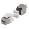 Cat6" ekranuotas "Keystone" lizdas, LSA / 110 jungtis, plastikinis, 180 DELTACO balta/metalo / MD-119