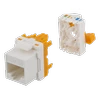 Cat6A "Keystone" lizdas, plastikinis DELTACO baltas / oranžinis / MD-123
