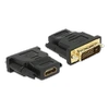DeLOCK adapteris iš DVI į HDMI, DVI 24 + 1 kontaktas, HDMI 19 pin, auksu padengtos jungtys, juodas / 65466