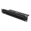 DELTACO 10-PATCH16 Patch Panel, 12 Ports, Cat6, UTP, Juodas / 10-PATCH16