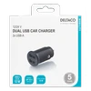 DELTACO 12/24 V USB įkroviklis su dvigubomis USB-A jungtimis, 2,4 A, 12 W, juodas USB-CAR124