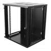 DELTACO 19" spintelė, 12U, 540x450mm, stovima arba montuojama ant sienos, stiklinės durys, juodas / 19-5412B