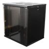 DELTACO 19" spintelė, 12U, 540x450mm, stovima arba montuojama ant sienos, stiklinės durys, juodas / 19-5412B