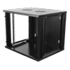 DELTACO 19" spintelė, 9U, 540x450mm, stovi arba montuojama į sieną, stiklinės durys, juodas / 19-5409B