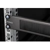 DELTACO 19 "kabelių panelė su šepečiu, metalinė/nailoninė, 1U, juoda