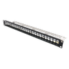DELTACO 19 "Keystone patch panelė, 24 jungtys, 1U, įžeminimo kabelis, metalinis, juodas / PAN-214