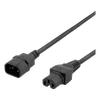DELTACO 2m įžemintas laidas IEC 6320 C15 - IEC 6320 C14, 250V / 10A, juodas DEL-116B