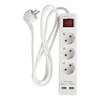 Deltaco 3 lizdų ilgiklis Nordic Quality 2xUSB-A (3x1,5mm²), 1.5m / 222997