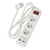 Deltaco 3 lizdų ilgiklis Nordic Quality 2xUSB-A (3x1,5mm²), 1.5m / 222997