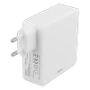 DELTACO 87W USB-C maitinimo šaltinis, greitas įkrovimas, USB-C PD, baltas / USBC-AC117