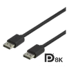 DELTACO 8k DisplayPort kabelis, DP 1.4, 7680x4320, 60 Hz, 1,5 m, juodas DP8K-1015
