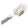 DELTACO Cat6A Keystone lizdas, LSA / 110 termination, plastikinis , 90, baltas / MD-124
