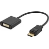 DELTACO DisplayPort į DVI-I Dual Link adapteris, 20 kontaktų - DVI-D 24 + 1 kontaktas , juodas, 0,2m / DP-DVI14-K
