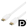 DELTACO „DisplayPort“ kabelis, 2m, 4K UHD, DP 1.2, baltas DP-1021D