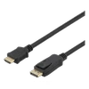 DELTACO DP - HDMI kabelis, 10m, 3840x2160 30Hz, 10.8Gb / s, juodas DP-HDMI1100