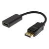 DELTACO DP į HDMI adapteris, dviejų režimų (DP ++), 3840x2160 prie 60Hz, 0.2m, juodas / DP-HDMI43