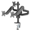 Monitoriaus laikiklis su dujine spyruokle DELTACO OFFICE aliuminis, pakeliamas, pasukamas, apsukamas, 17 "-27", 1,5-7kg, 75x75-100x100, juodas / ARM-0352