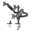 Monitoriaus laikiklis su dujine spyruokle DELTACO OFFICE aliuminis, pakeliamas, pasukamas, apsukamas, 17 "-27", 1,5-7kg, 75x75-100x100, juodas / ARM-0352