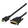 DELTACO HDMI į DVI kabelis, 1m, Full HD, Juodas HDMI-110D