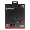 DELTACO HDMI Switch, 3 inputs to 1 output, 4K at 60Hz, 0.5m cable, 7.1 audio, Ultra HD, juodas / HDMI-7044