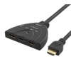 DELTACO HDMI Switch, 3 inputs to 1 output, 4K at 60Hz, 0.5m cable, 7.1 audio, Ultra HD, juodas / HDMI-7044