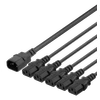 DELTACO IEC C14 - 5x IEC C13 maitinimo laidas, 2m, 10A / 250V, Y-Splitter, DEL-113D