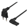 DELTACO kabelis, 2m, kampuotas CEE 7/16 - IEC 60320, juodas DEL-109BM
