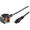 DELTACO kabelis, 3 kontaktų, BS 1363 į IEC 60320 C5 , 250V / 2.5A, 3m, juodas DEL-109F-UK
