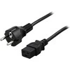 DELTACO kabelis CEE 7/7 į IEC 60320 C19 , max 250V / 16A, 2m, juodas DEL-109T
