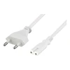 DELTACO maitinimo laidas, CEE 7/16 IEC 60320 C7, 2m, baltas DEL-109J