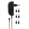 Maitinimo šaltinis DELTACO nuo 240 V iki 3-12 V, 1,5 A, 6 skirtingi antgaliai, juodas / PSR-15B