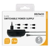 Maitinimo šaltinis DELTACO nuo 240 V iki 3-12 V, 1,5 A, 6 skirtingi antgaliai, juodas / PSR-15B