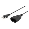 DELTACO neįžemintas kabelis, CEE 7/16 iki IEC 60906-1, 250V/2.5A 1m, juodas / DEL-109AC