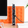 Iššokanti maitinimo juosta DELTACO OFFICE su apsauga nuo viršįtampių, 3x EU kištukai, 2x USB, juoda/sidabrinė / DELO-0402