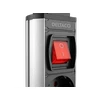 Iššokanti maitinimo juosta DELTACO OFFICE su apsauga nuo viršįtampių, 3x EU kištukai, 2x USB, juoda/sidabrinė / DELO-0402