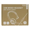 USB mono ausinės DELTACO OFFICE garso valdymas, triukšmą mažinantis mikrofonas, juodas / DELO-0650