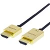 DELTACO PRIME HDMI kabelis, itin plonas, HDMI Type A ha, 4K, Ultra HD, 3.0m, juodas/auksinis / HDMI-1043-K