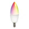 DELTACO SMART HOME LED lempa, E14, WiFI 2.4GHz, 5W, 470lm, pritemdoma, 2700K-6500K, 220-240V, RGB SH-LE14RGB