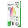 DELTACO SMART HOME LED lempa, E14, WiFI 2.4GHz, 5W, 470lm, pritemdoma, 2700K-6500K, 220-240V, RGB SH-LE14RGB