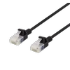 DELTACO U/UTP Cat6a patch kabelis, plonas, 3.5mm, 0.5m, 500MHz, juodas / UUTP-1017
