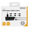 DELTACO universalus maitinimo šaltinis 100-240 V, 3-12 V, 600 mAh, 6 antgaliai PSR-06A
