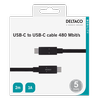 DELTACO USB 2.0 kabelis, C tipas - C tipas, 2m, juodas USBC-2002M