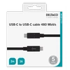 DELTACO USB 2.0 kabelis, C tipas - C tipas, 2m, juodas USBC-2002M