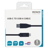 DELTACO USB 2.0 kabelis, Type C - Type A vyriškas, 0.5m, juodas / USBC-1003M