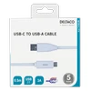 DELTACO USB 2.0 kabelis, Type C - Type A vyriškas, 0,5m, baltas / USBC-1008M