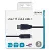 DELTACO USB 2.0 kabelis, Type C - Type A vyriškas, 1.5m, juodas / USBC-1005M