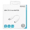 DELTACO USB-C į 3,5 mm adapteris, 10 cm, aktyvus, baltas USBC-1145