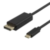 DELTACO USB-C į DisplayPort kabelis, 1m, 4K @ 60Hz, juodas USBC-DP100